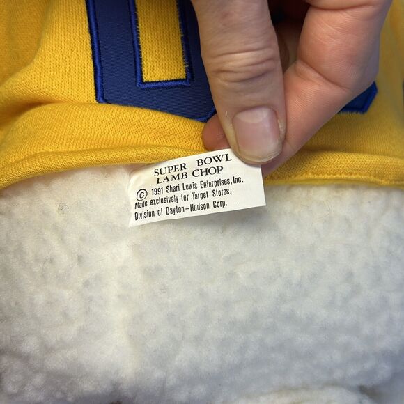 Super Bowl XXVI Minnesota 1991 Lamb Chop 19" Hand Puppet - Picture 8 of 10